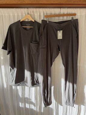 ALTA Gray Scrub Set Gerold Joggers and Preston Crew Neck Medical Uniform NWT